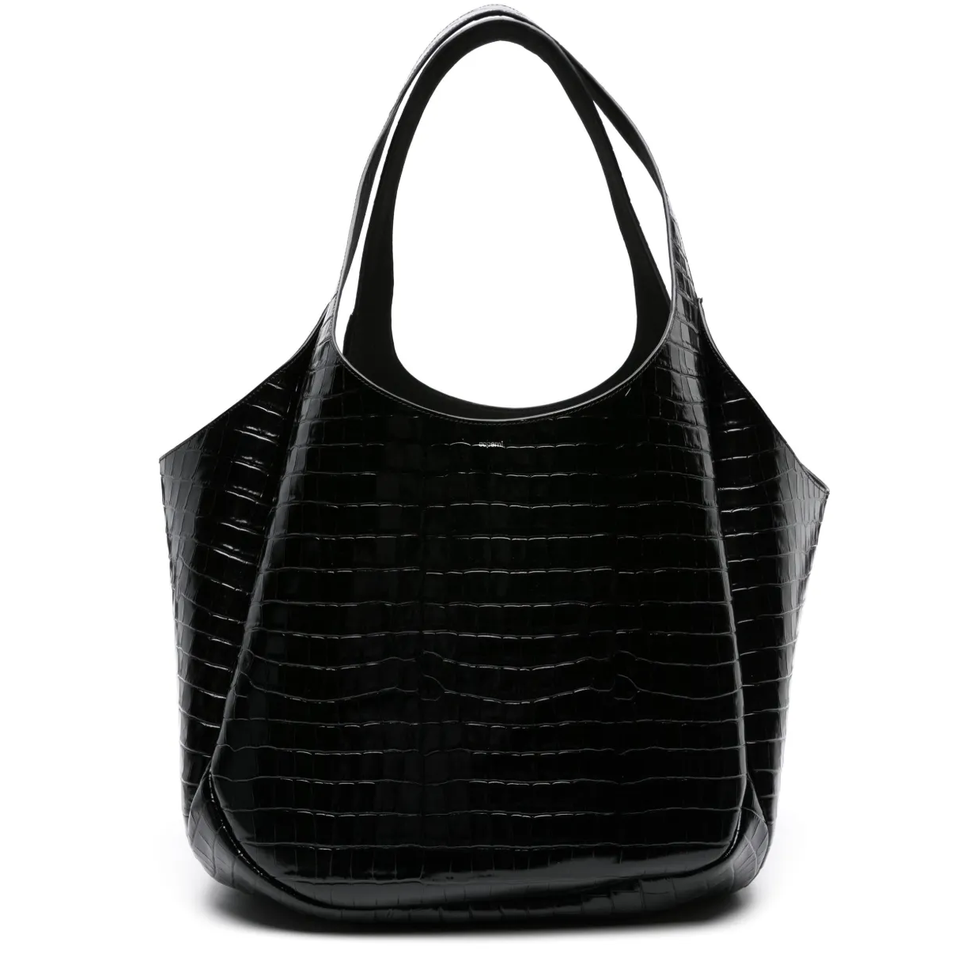 XL Swipe Crocodile-Effect Shoulder Bag