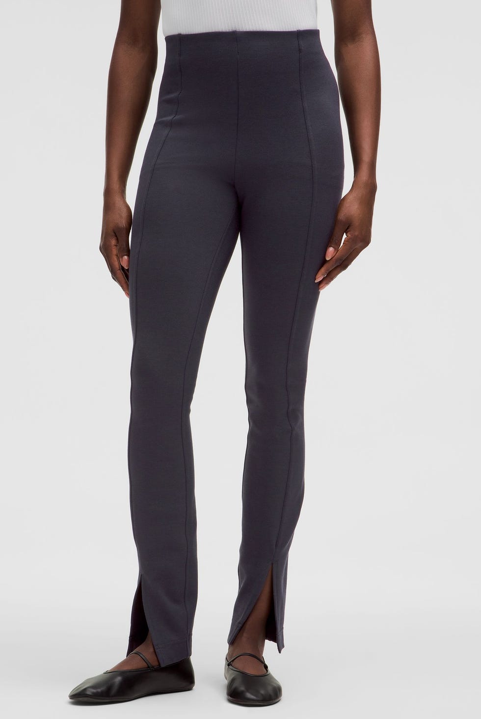 Stretch Knit High-Rise Pull-On Pants