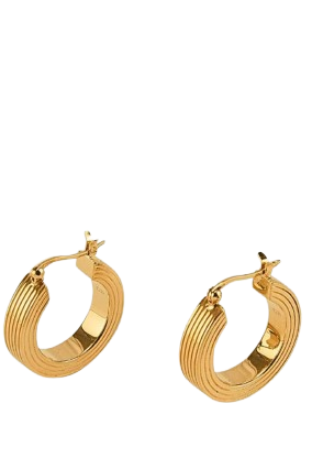 Lina Boxy Round Hoop Earrings