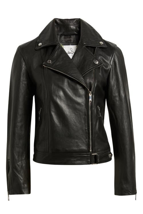 Leather Moto Jacket in Black