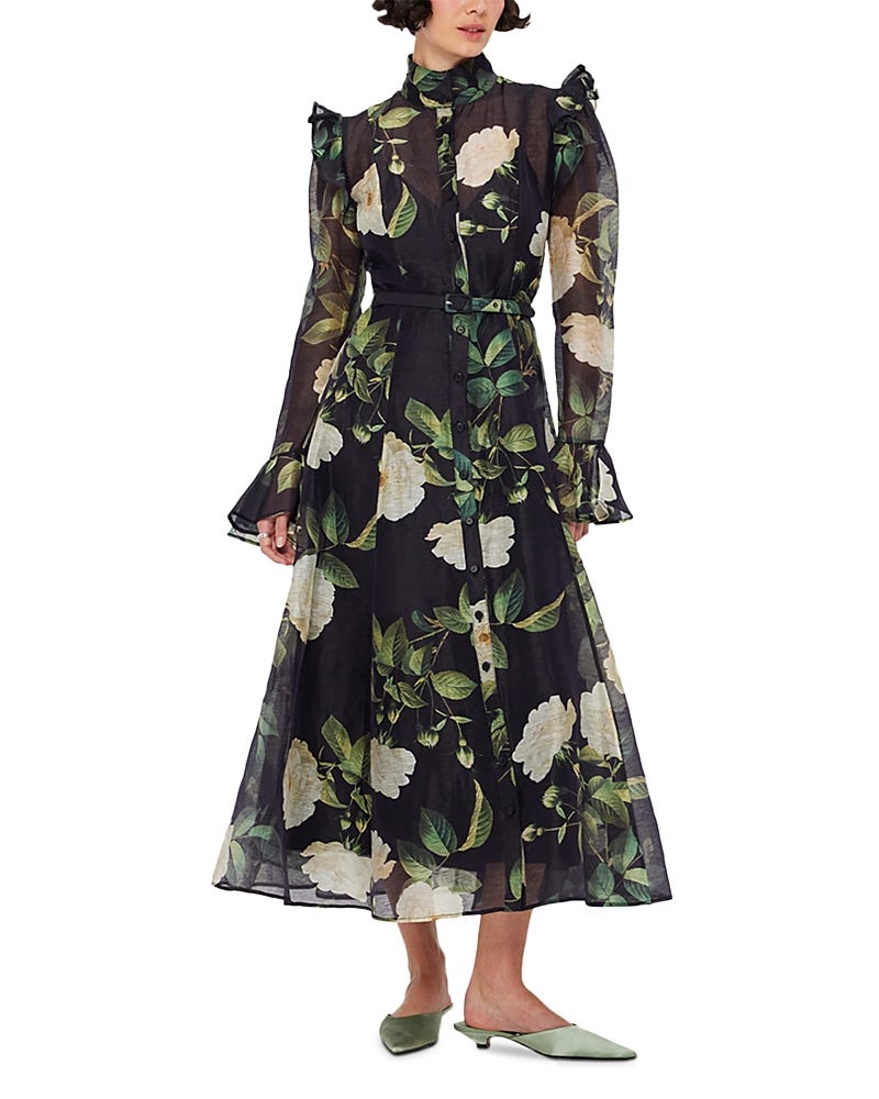 Katrina Butterfly Sleeve Midi Dress
