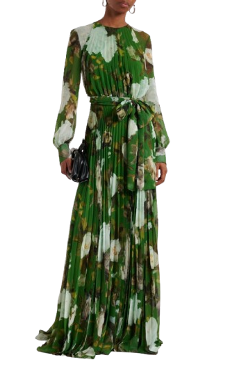 Belted Floral Gown