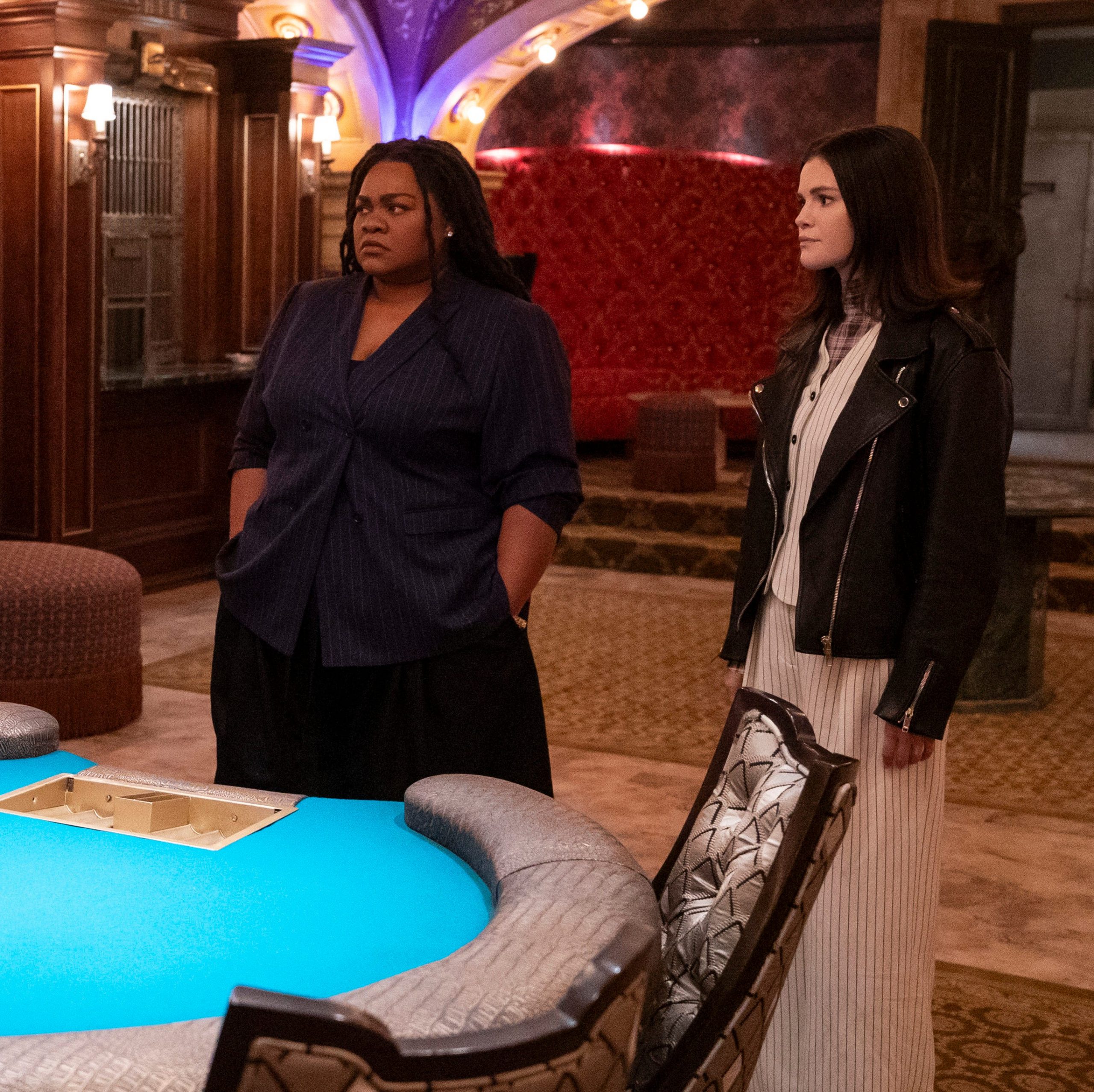 only murders in the building “tongue tied” thwarted in their investigative podcast plans, mabel and oliver look for help from the arconia support staff — as charles dines with another suspect and gets caught up in “catching” more than he bargained for. (disney/patrick harbron)steve martin, da’vine joy randolph, selena gomez