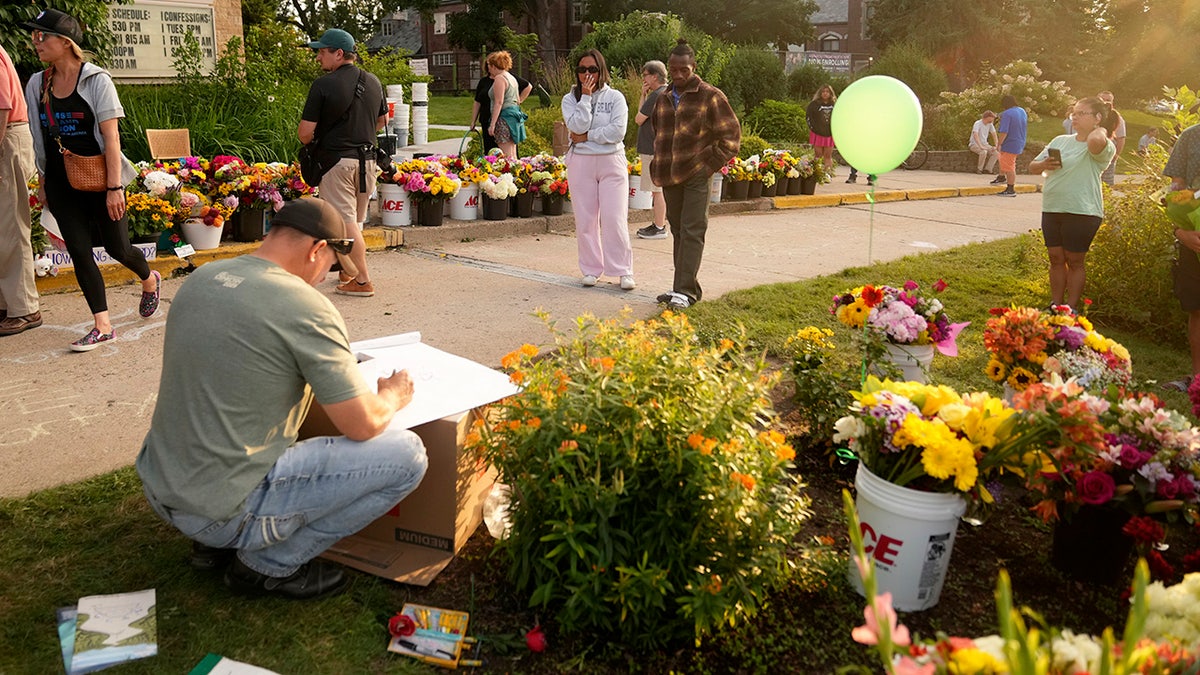 Mourners at Annunciation Catholic Church