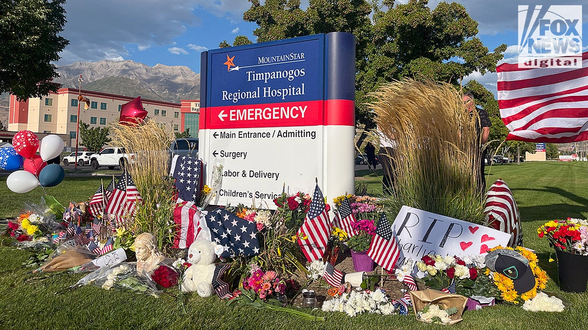 A memorial honoring Kirk at the Timpanogos Regional Hospital