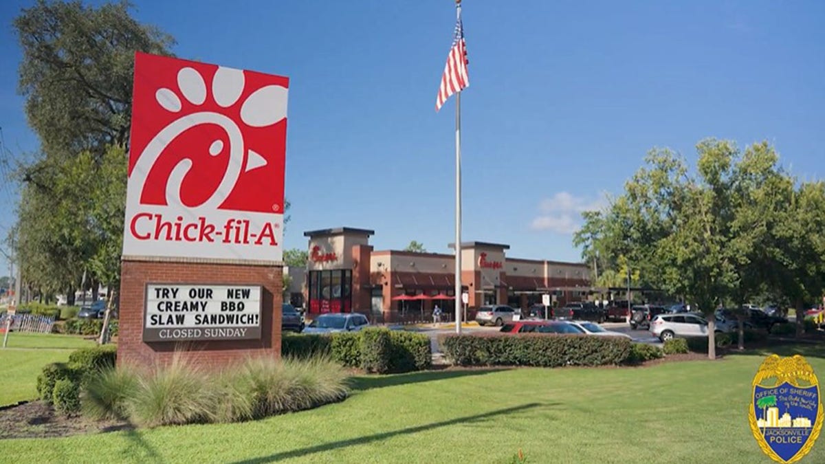 The Chick-fil-A store in Jacksonville from the outside.