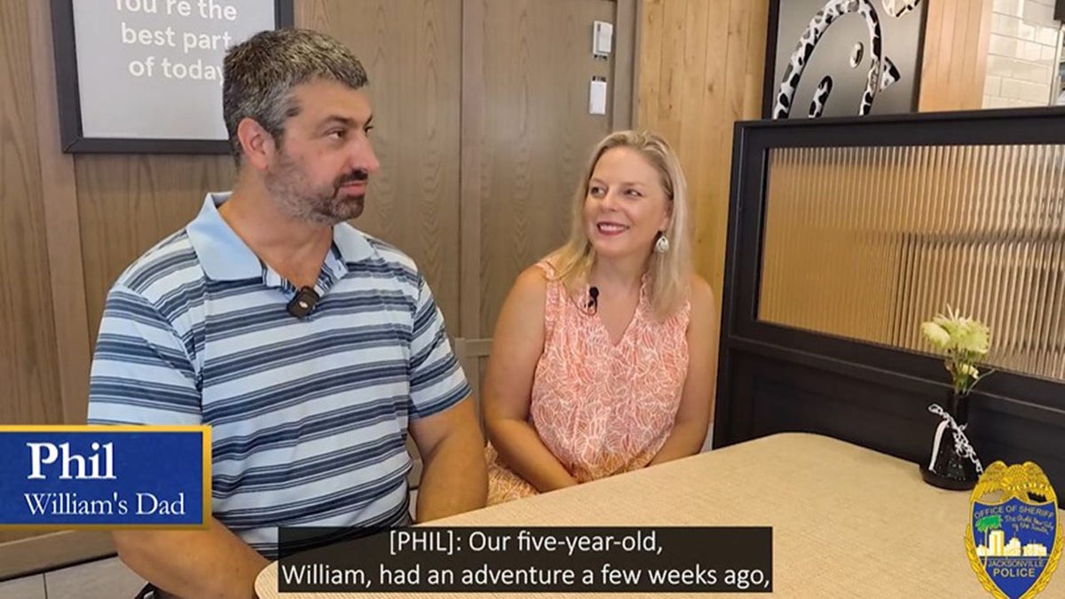 William's parents speak with police about his "adventure."