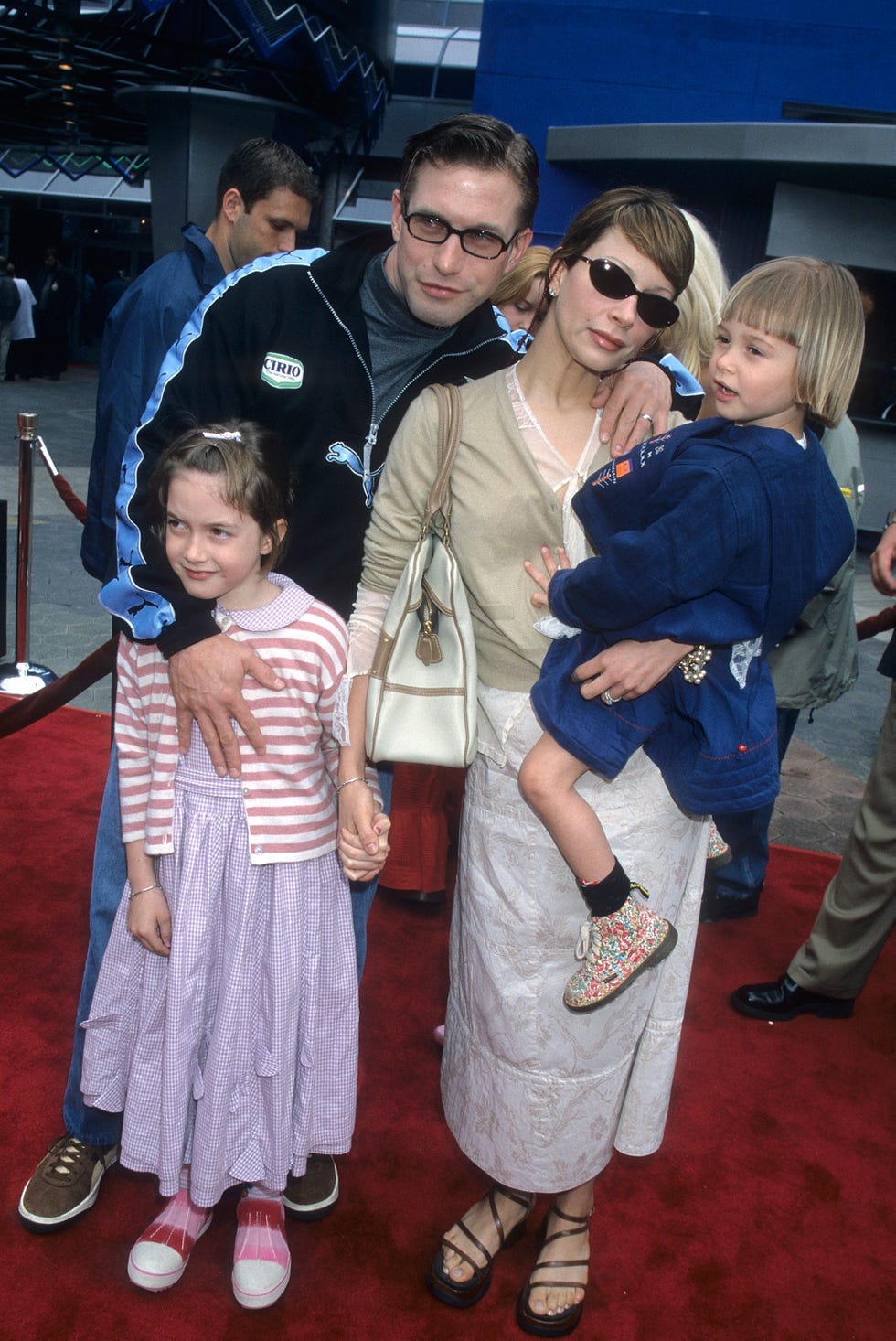 universal city, ca april 15 actor stephen baldwin, wife kennya, and daugters alaia and hailey attend the flintstones in viva rock vegas universal city premiere on april 15, 2000 at cineplex odeon universal city cinemas in universal city, california photo by ron galella, ltdron galella collection via getty images 