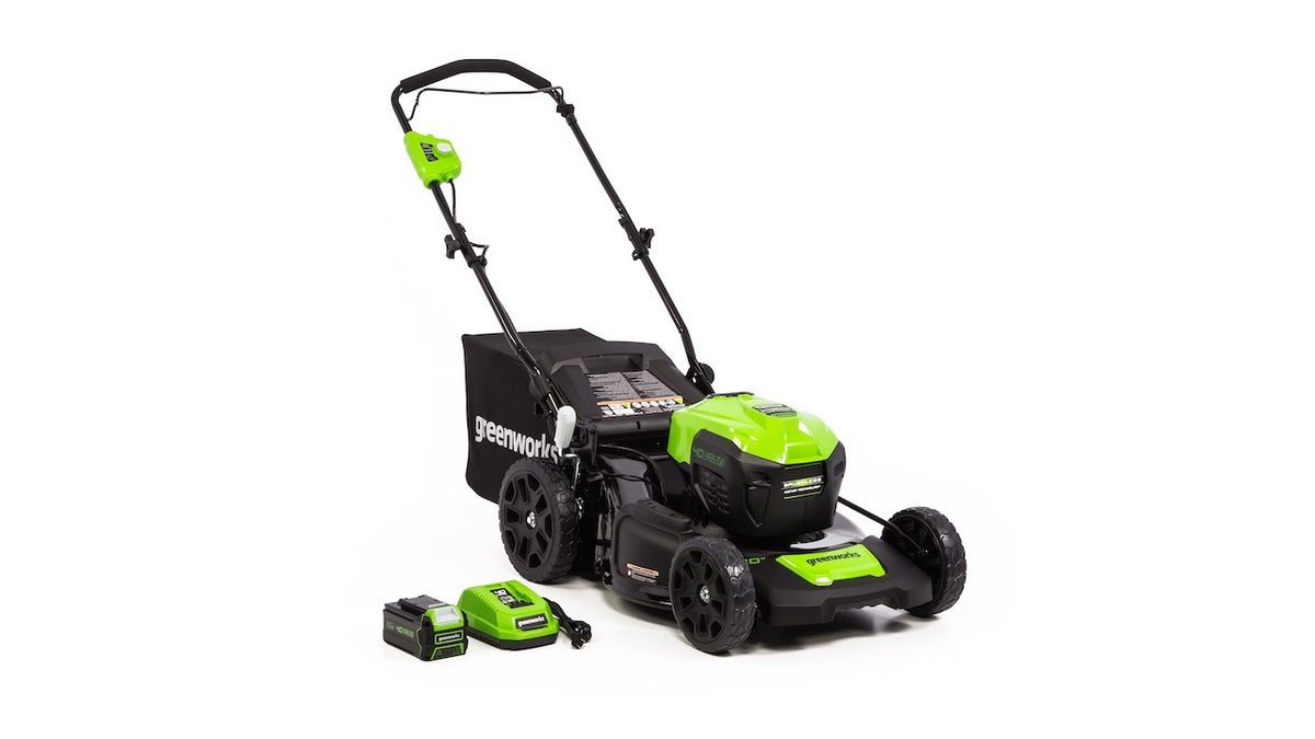 This mower intuitively adjusts the blade speed to power through tough, thick grass.