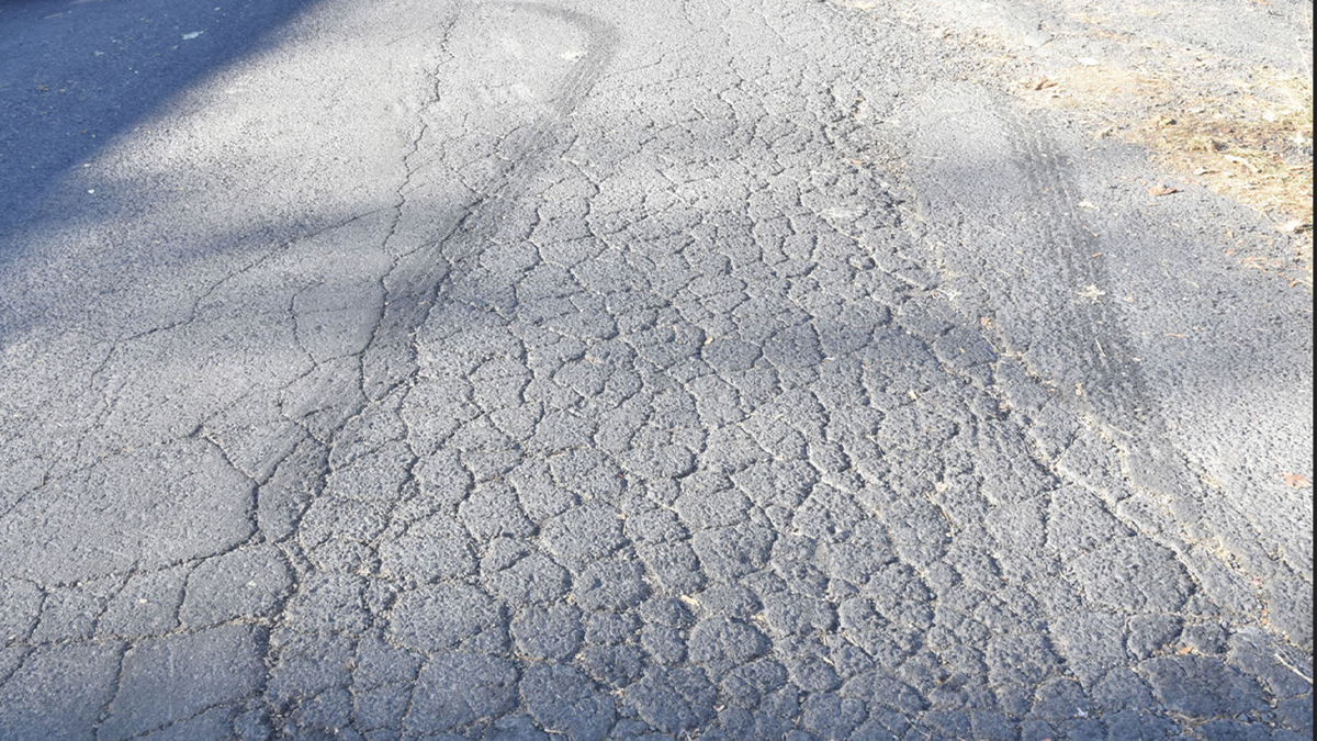 tire marks on a street