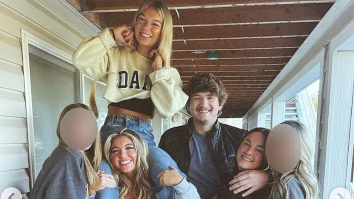 The University of Idaho students killed in a November 2022 attack pose together in the final photo taken of them all together, with the faces of two surviving roommates blurred.