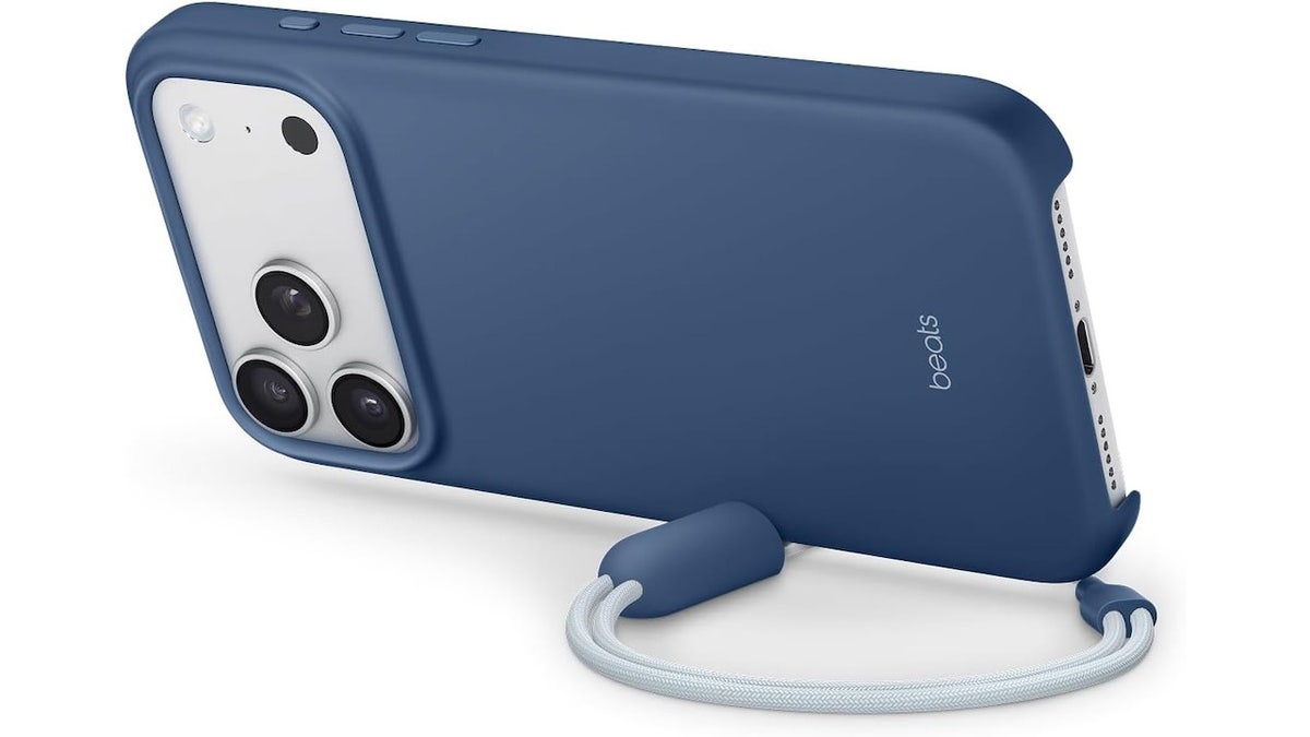 This protective case includes a kickstand for watching media more comfortably.