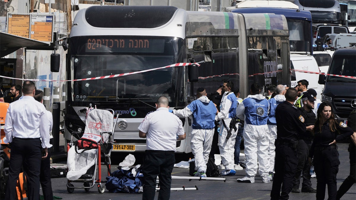 first responders on scene of deadly bus attack in Jerusalem
