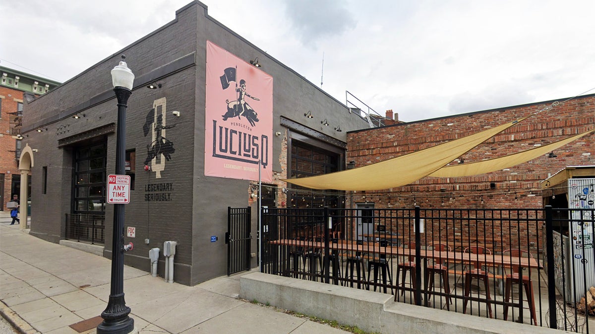 Exterior of Lucius Q BBQ restaurant in the Cincinnati, Ohio neighborhood of Pendleton.