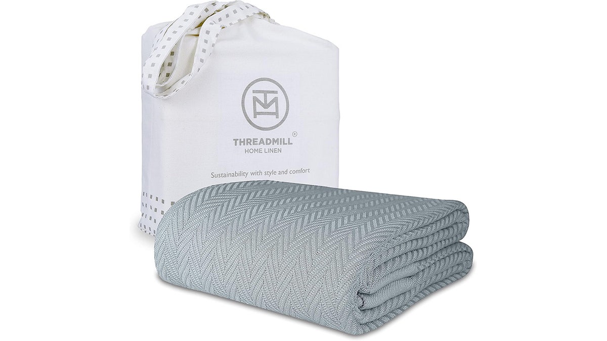 This cozy blanket is perfectly sized for a sofa or extra blanket for the bed.