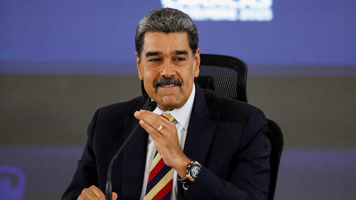 Venezuela's President Nicolas Maduro at a news conference.