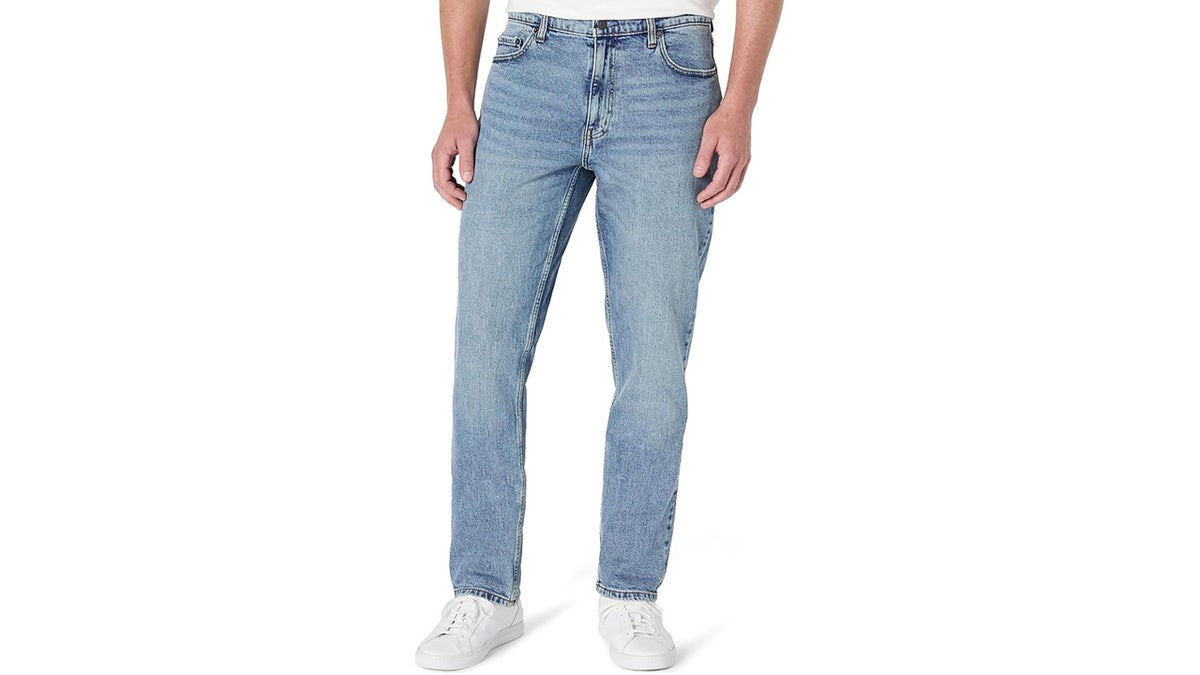 More muscular body types fit better in athletic fit jeans. 
