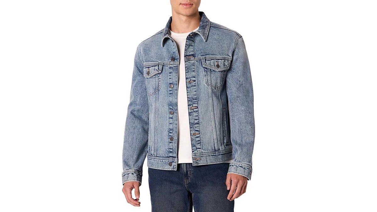A classic jean jacket is a stylish, comfortable choice for everyday wear. 