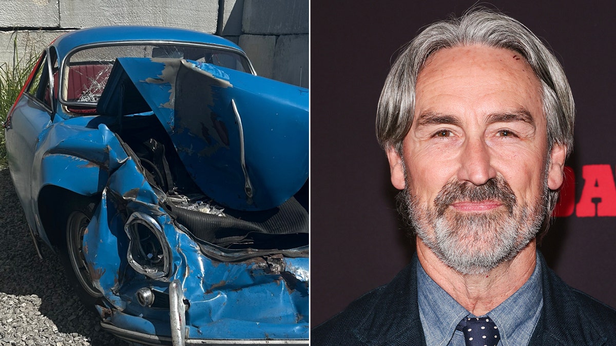 Mike Wolfe shares images of wrecked car after collision, walks red carpet.