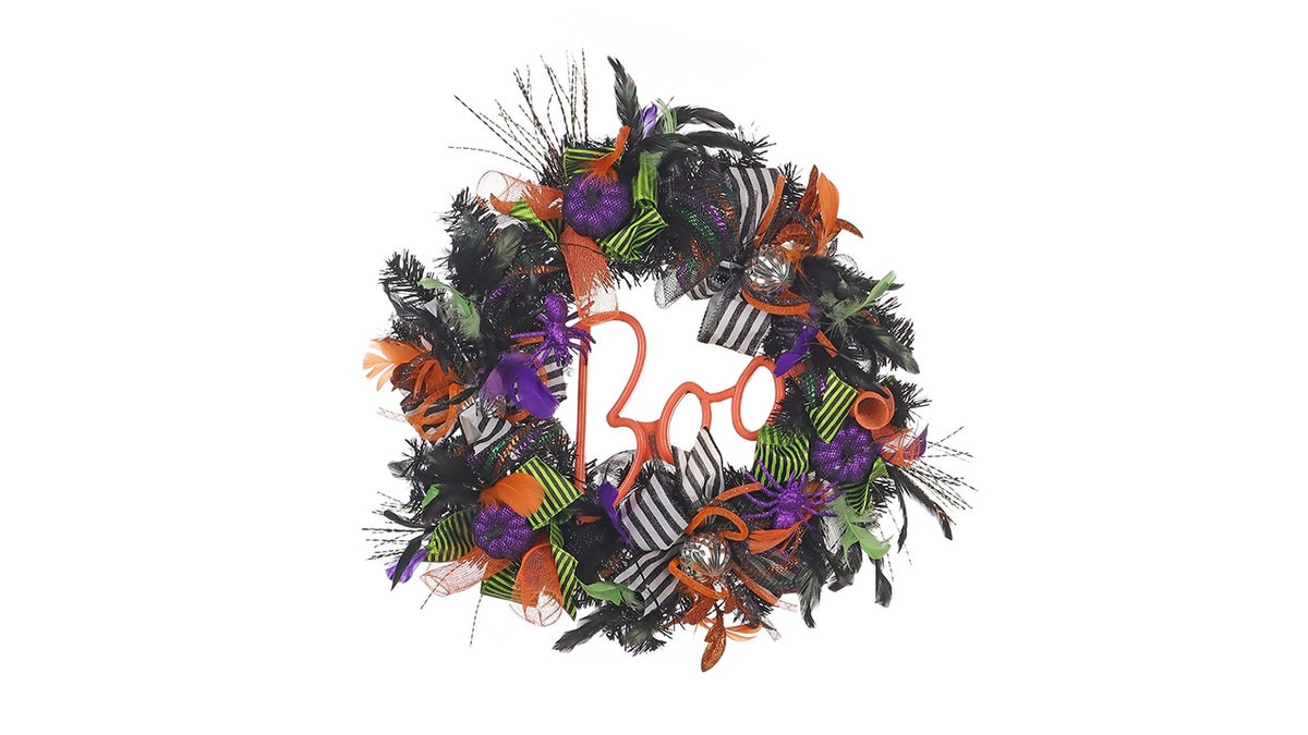 Dress up your door with a boo wreath.