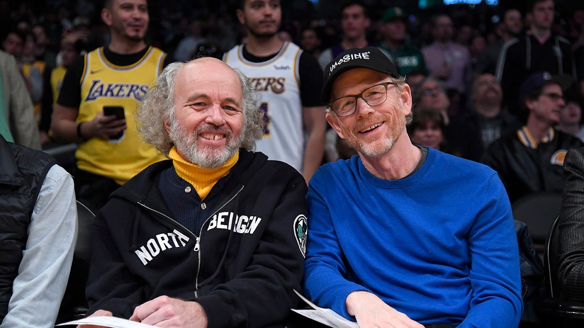 Ron and Clint Howard at a basketball game in 2019
