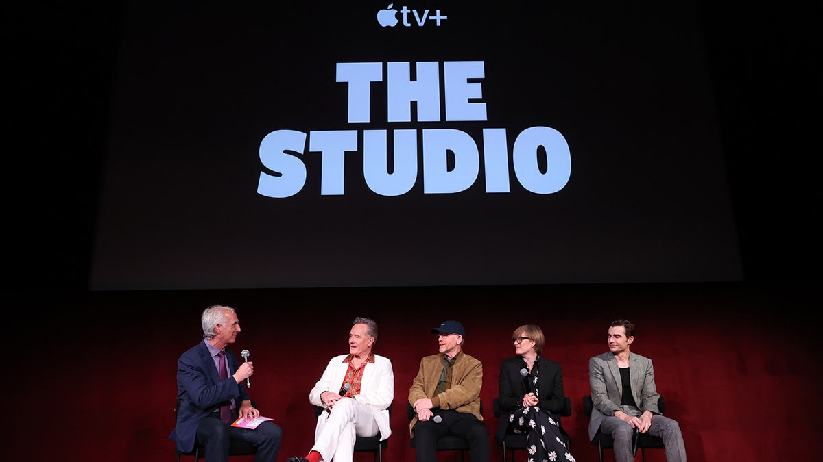 Ron Howard at a press event for "The Studio"