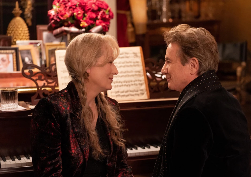 a man and a woman talking