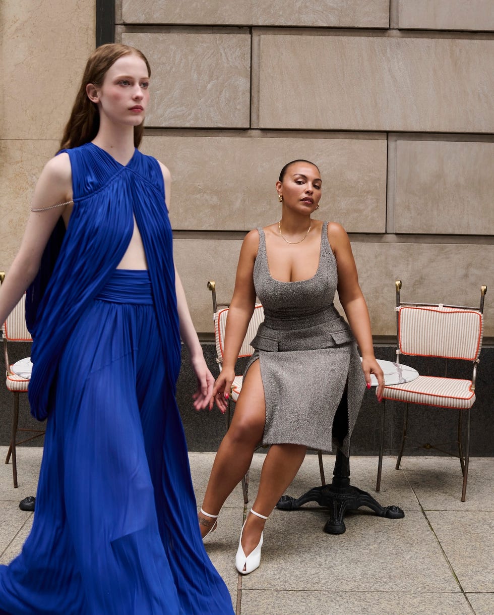 fashion models showcasing clothing on a street