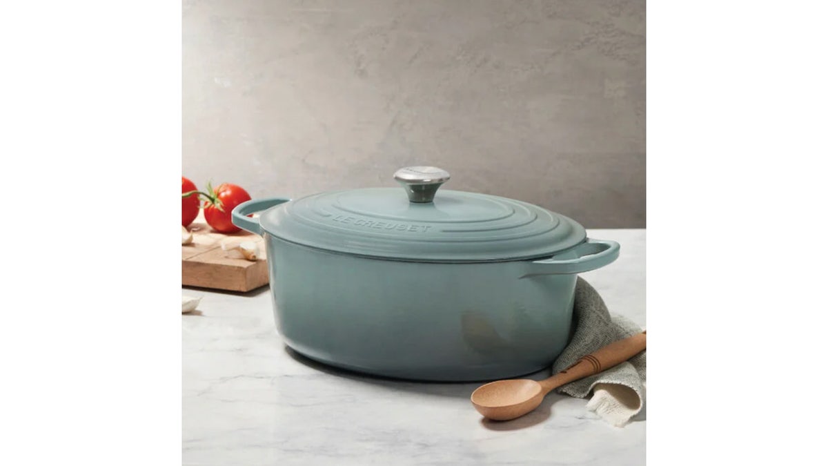 Use this Dutch oven to bake oval-shaped loaves of bread.