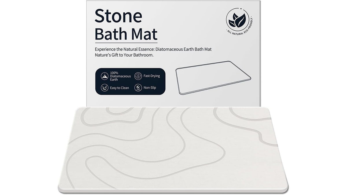 This bath mat keeps your area dry and looks great.