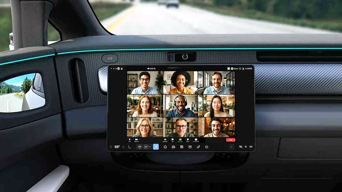 A video screen in a Tensor robocar