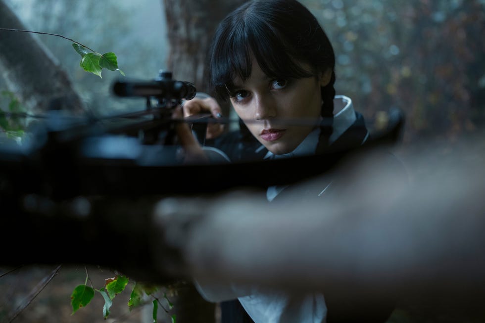 wednesday. jenna ortega as wednesday addams in episode 208 of wednesday. cr. bernard walsh/netflix © 2025
