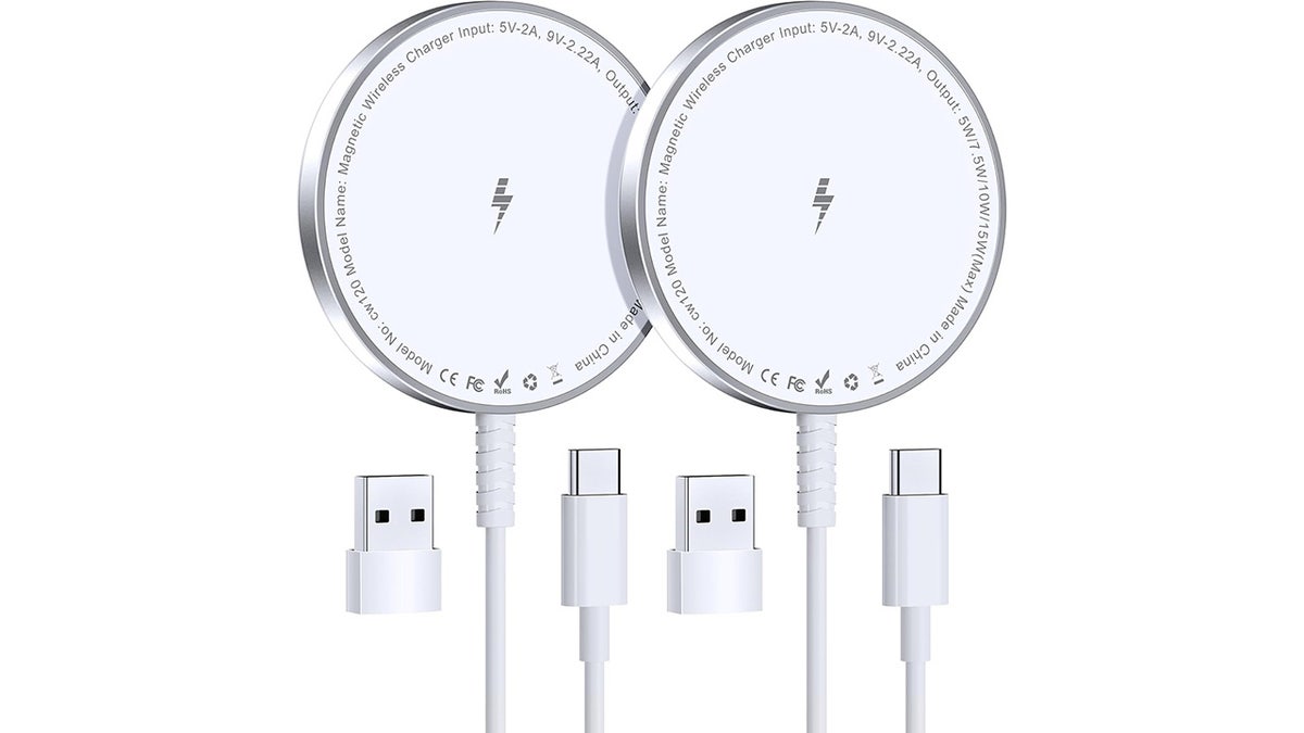 This wireless charger works with iPhone 12/13/14/15/16 series and MagSafe cases.