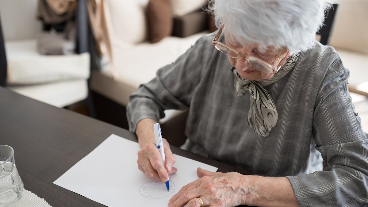 Woman taking test