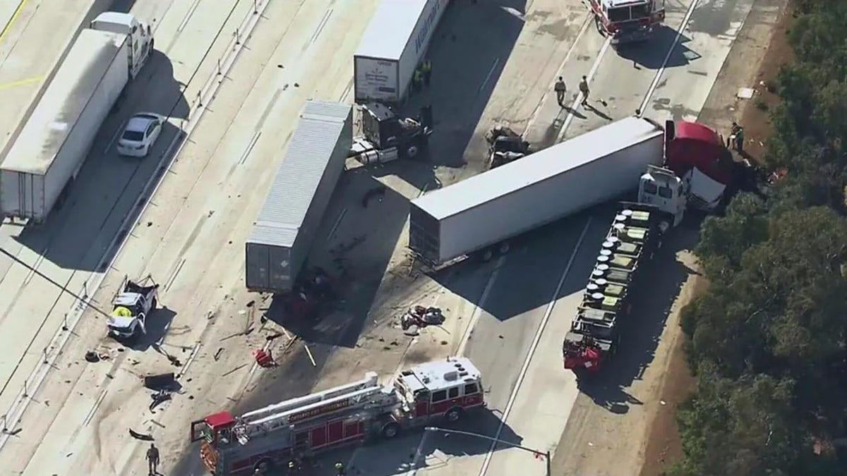 A truck crash in California involving an illegal immigrant.